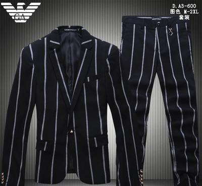 2014秋冬新款韩版条纹潮男西装 男装市场的精致之选